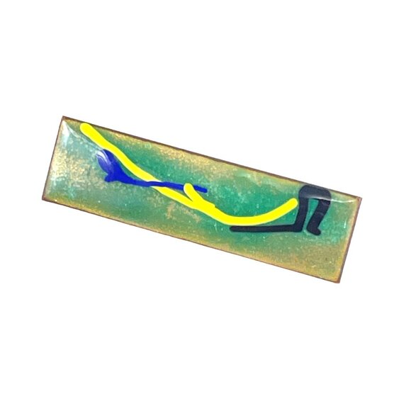Enamel Copper 1970s Hand Made Abstract Art Brooch Pin - Picture 7 of 8